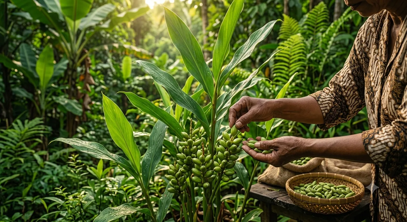 Green cardamom harvesting